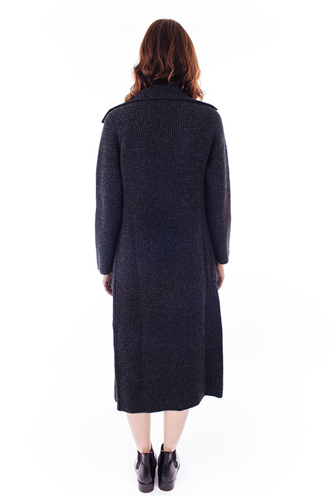 ACHRO Ribbed Sweater Coat in Charcoal ACHRO Ribbed Sweater Coat in Charcoal