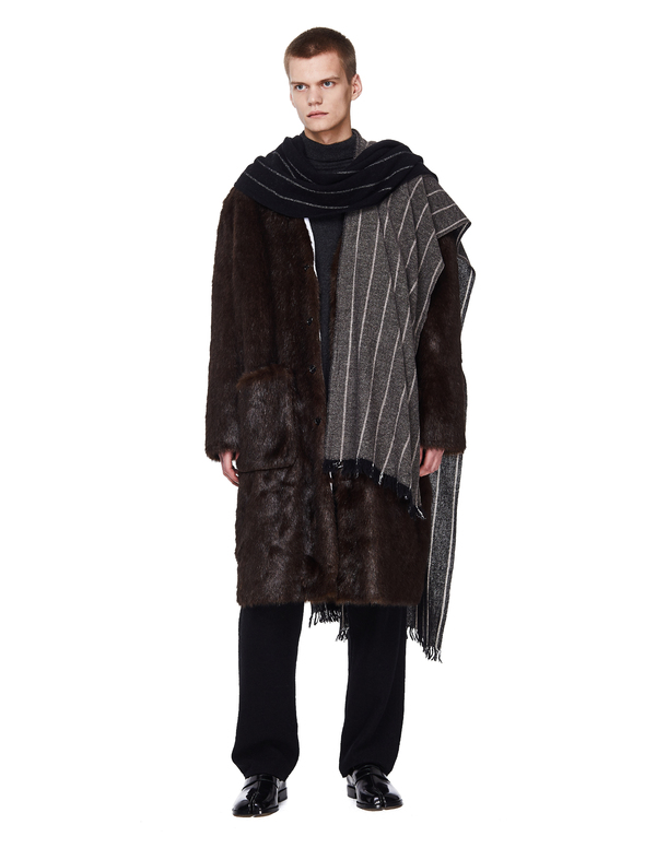 Ziggy Chen Mixed Scarf - Black/Grey Ziggy Chen Mixed Scarf - Black/Grey