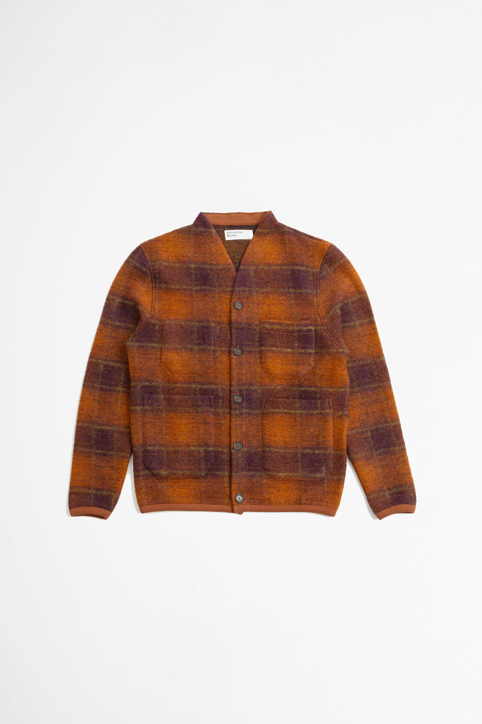 Austin Wool Fleece Cardigan - Orange 