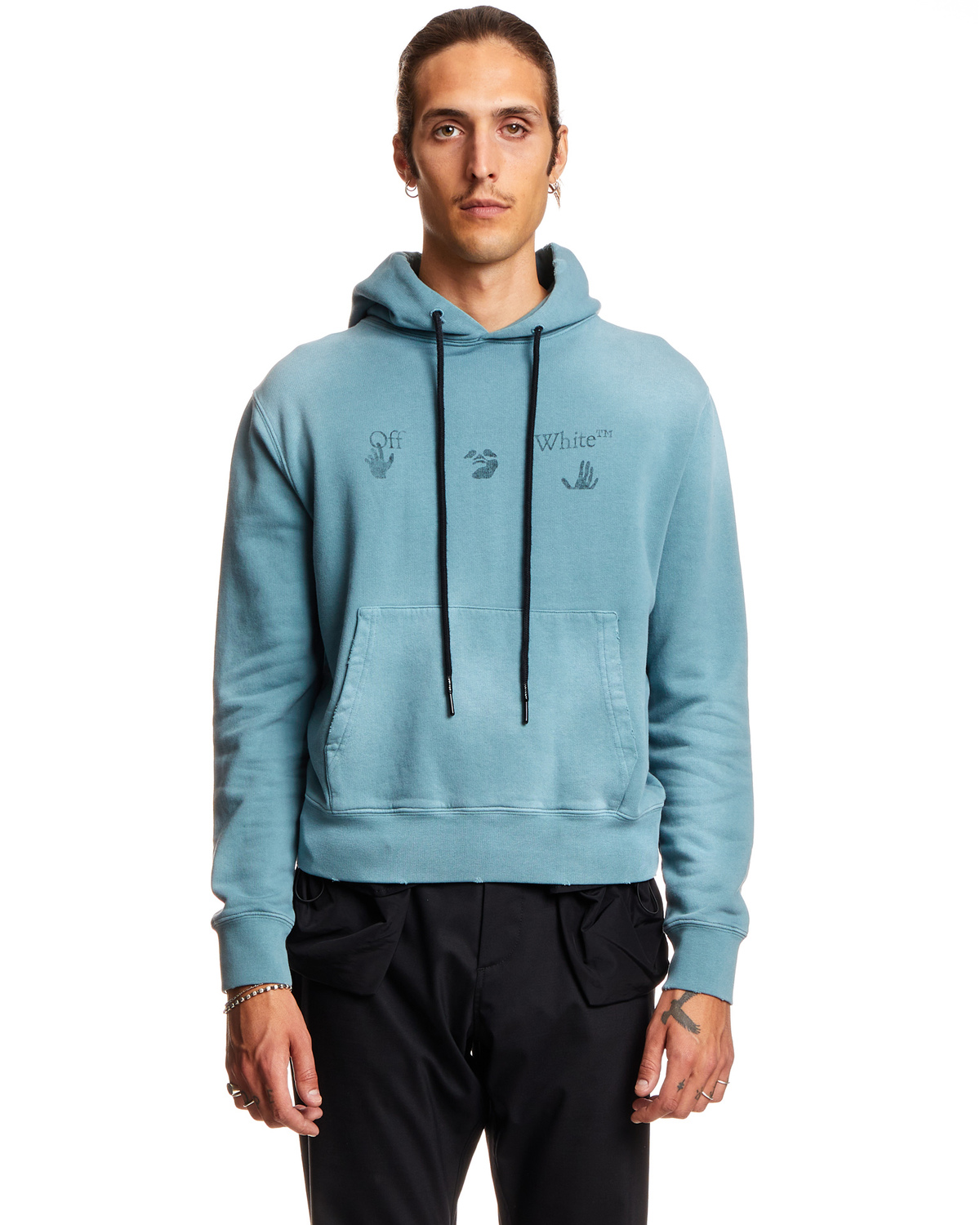 Off-White OW Logo Vintage Sweatshirt Light Blue Garmentory