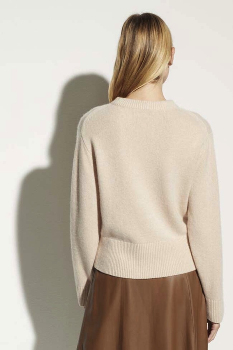 Vince Cashmere Drop Shoulder Mock Neck Sweater Champagne