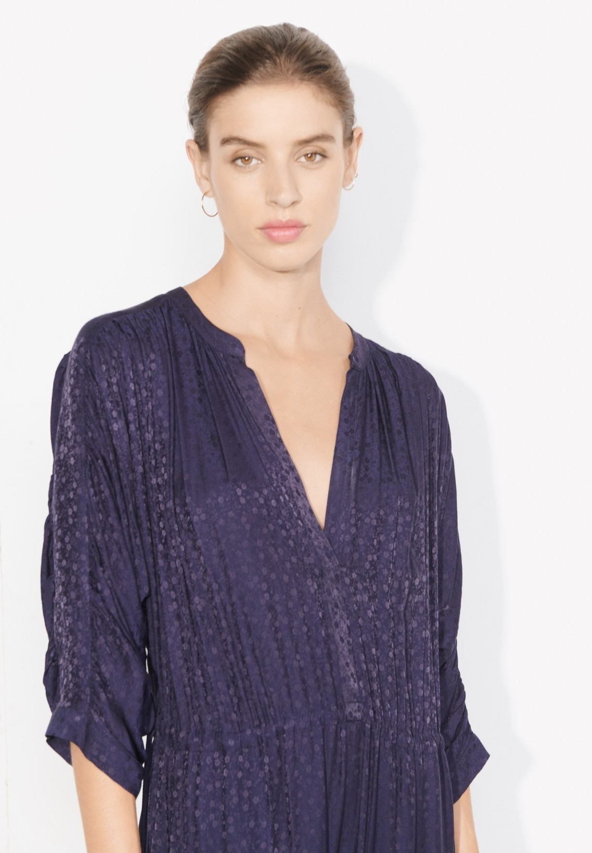 Masscob Linn Navy Silk Blend Floaty Dress - Navy - Image 2 of 3