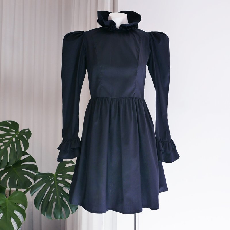 BATSHEVA Mini Prairie Cotton Dress - Black BATSHEVA Mini Prairie Cotton Dress - Black