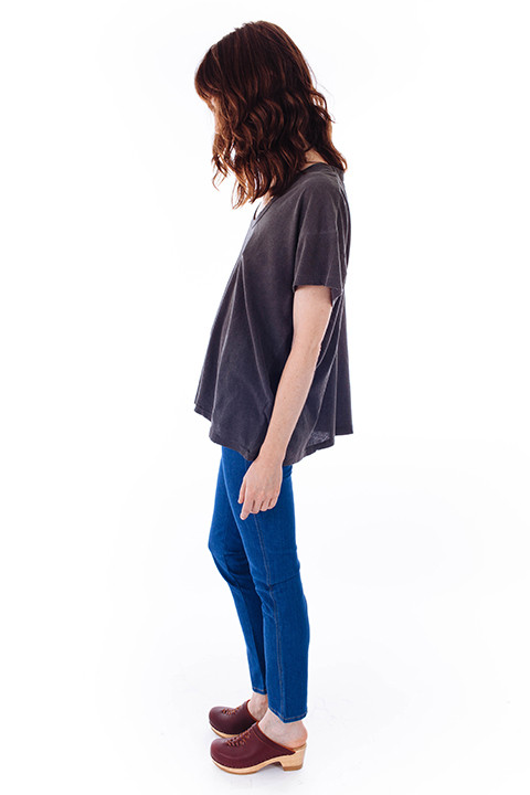 The Great U-Neck Tee in Washed Black The Great U-Neck Tee in Washed Black