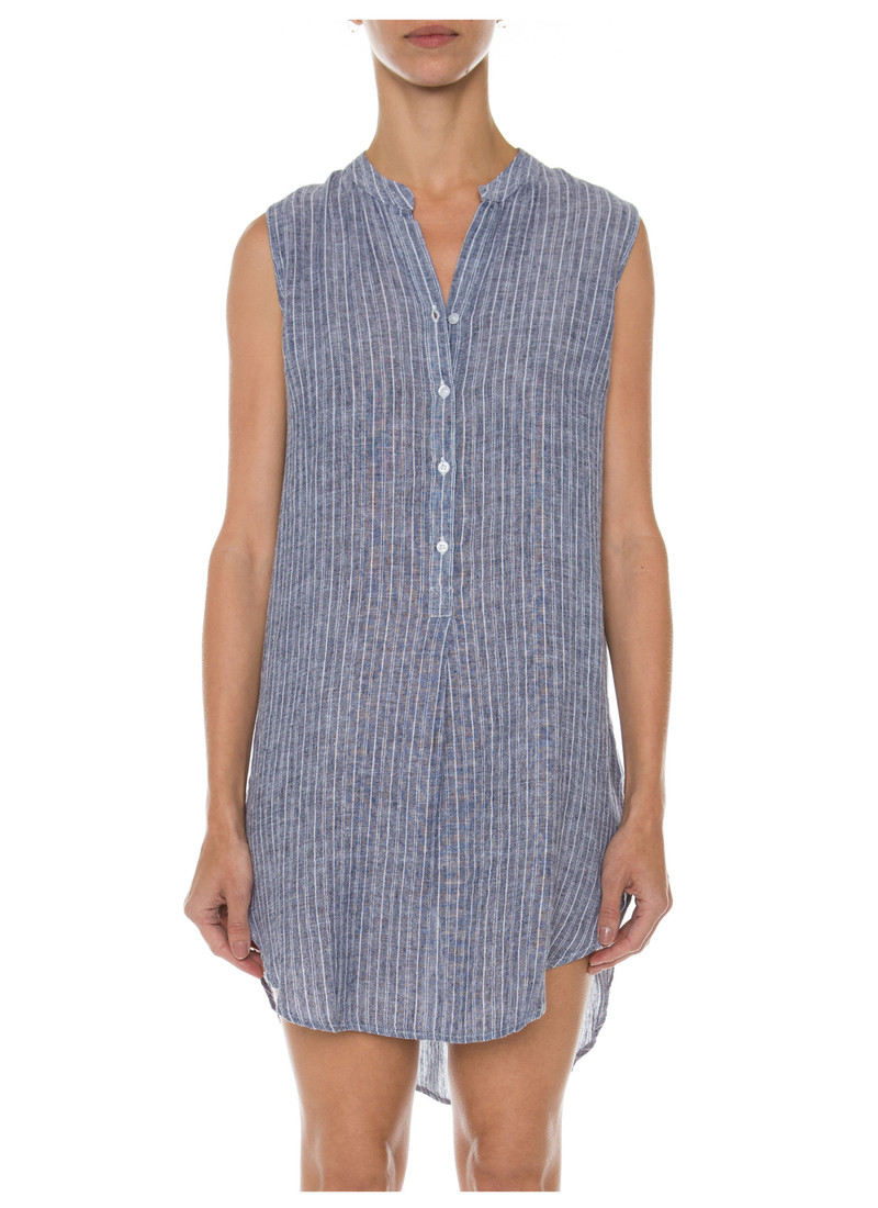 RAILS JULES LINEN TUNIC DRESS IN BLUE | Garmentory