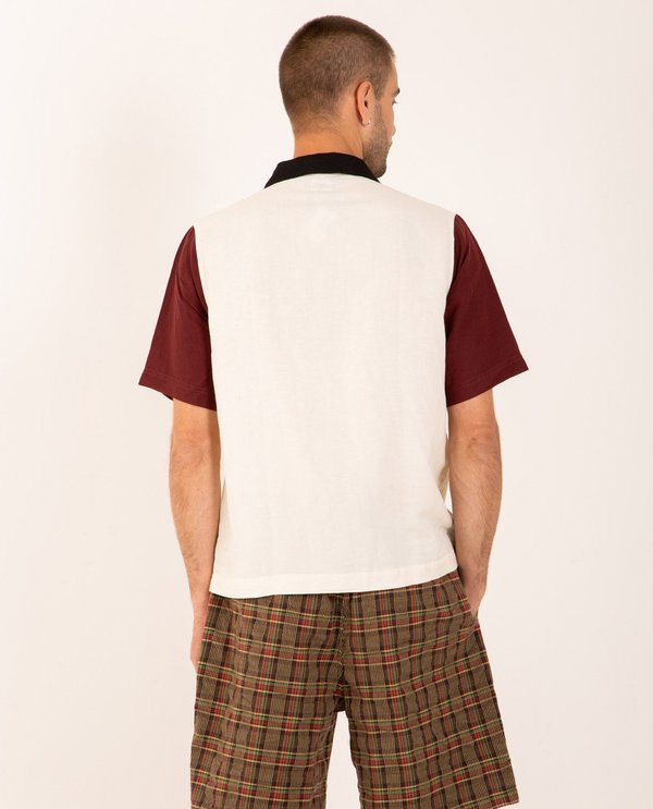 Stussy Color Block Zip Work Shirt - Bordeaux | Garmentory