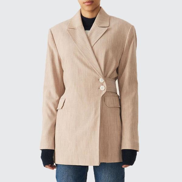 ganni melange suiting blazer