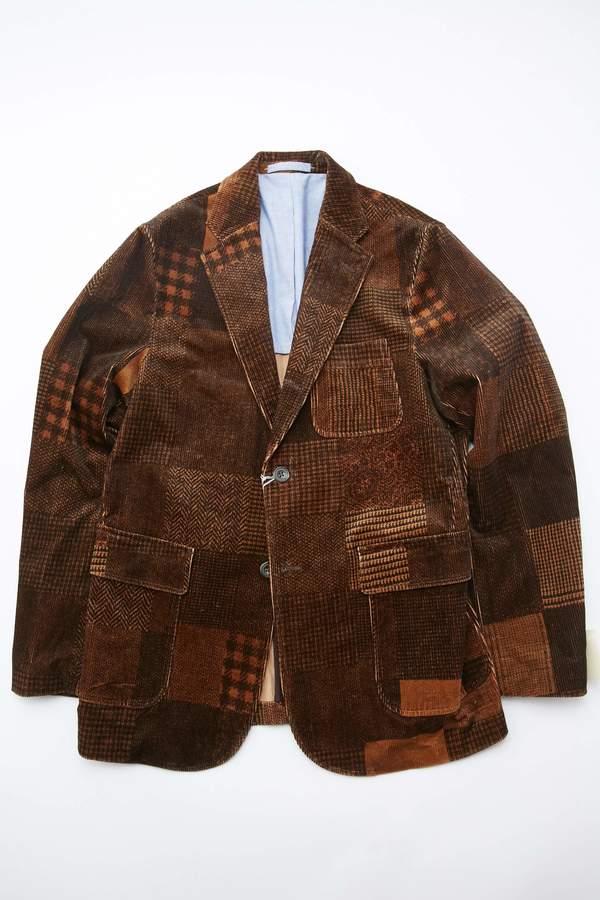 【美品】BEAMS PLUS 3B Jacket Corduroy Beams Plus 3B Corduroy Patchwork Print Jacket - Brown