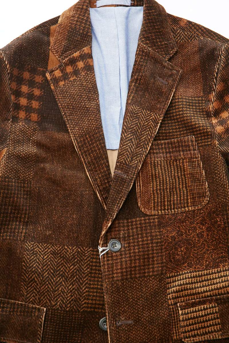 Beams Plus 3B Corduroy Patchwork Print Jacket - Brown