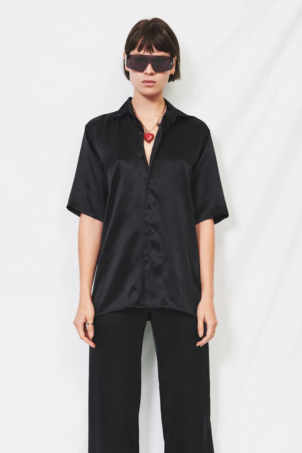 Assembly Satin Camp Shirt - Black Assembly Satin Camp Shirt - Black