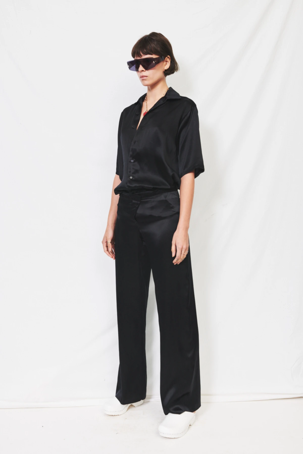 Assembly Satin Camp Shirt - Black Assembly Satin Camp Shirt - Black