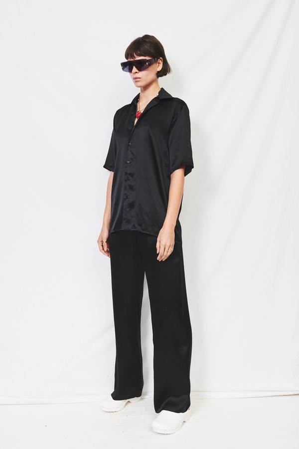 Assembly Satin Camp Shirt - Black Assembly Satin Camp Shirt - Black