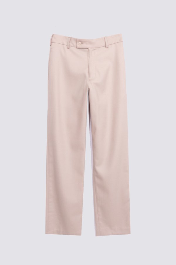 Unisex Assembly Wool Flat Front Pant - Cream Unisex Assembly Wool Flat Front Pant - Cream