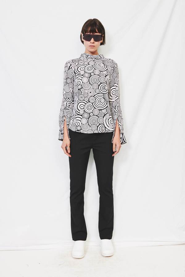 Assembly Circles Reverse Button Blouse - White Assembly Circles Reverse Button Blouse - White