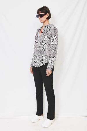 Assembly Circles Reverse Button Blouse - White Assembly Circles Reverse Button Blouse - White