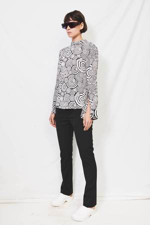 Assembly Circles Reverse Button Blouse - White Assembly Circles Reverse Button Blouse - White