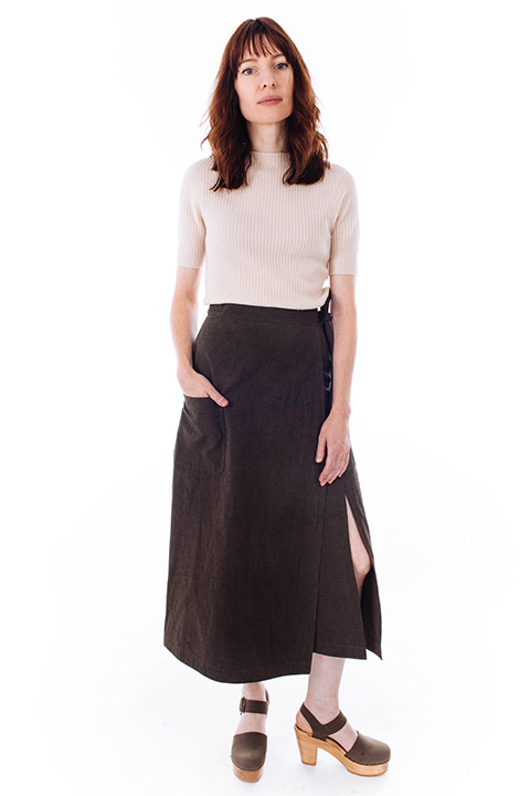 Svilu Wrap Skirt in Green Svilu Wrap Skirt in Green