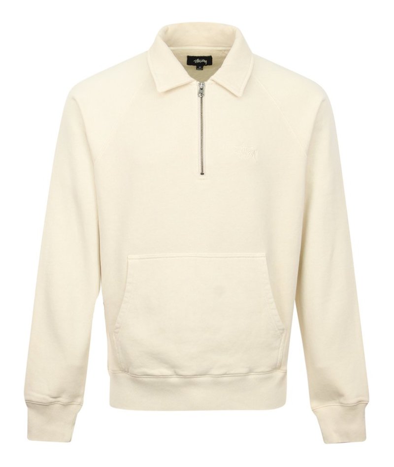 Stussy Polo Zip Fleece Beige Garmentory