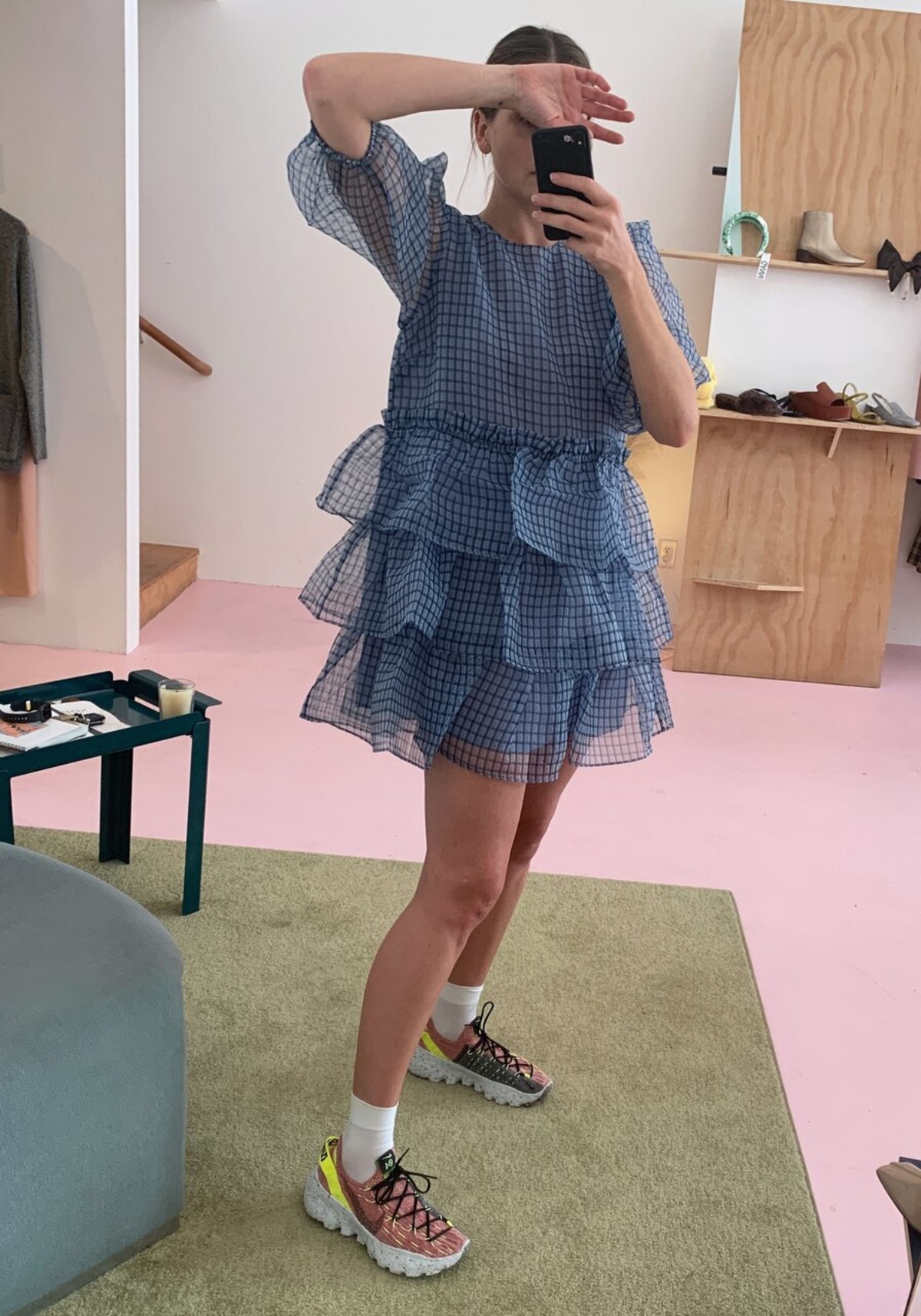 Ganni Organza Heather Dress - Blue
