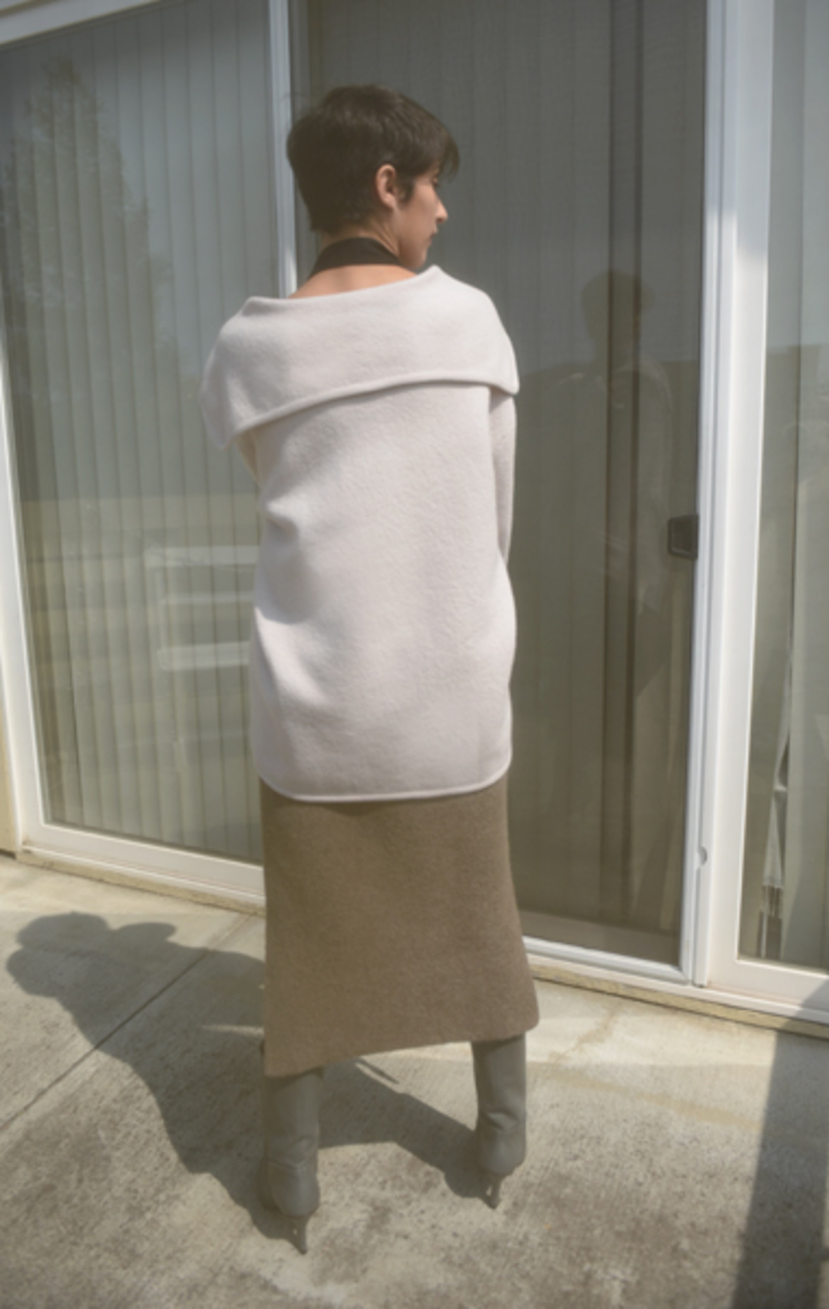Cristaseya Felted Wool Sailor Pullover, Lilac | Garmentory Cristaseya Felted Wool Sailor Pullover, Lilac | Garmentory