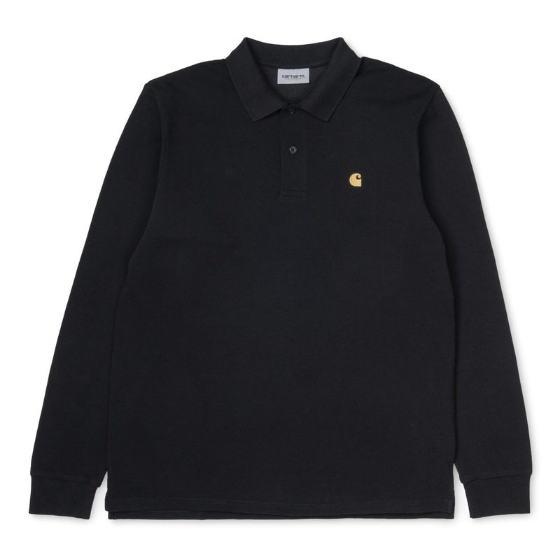 Carhartt Wip L/s Chase Pique Polo - Black | Garmentory
