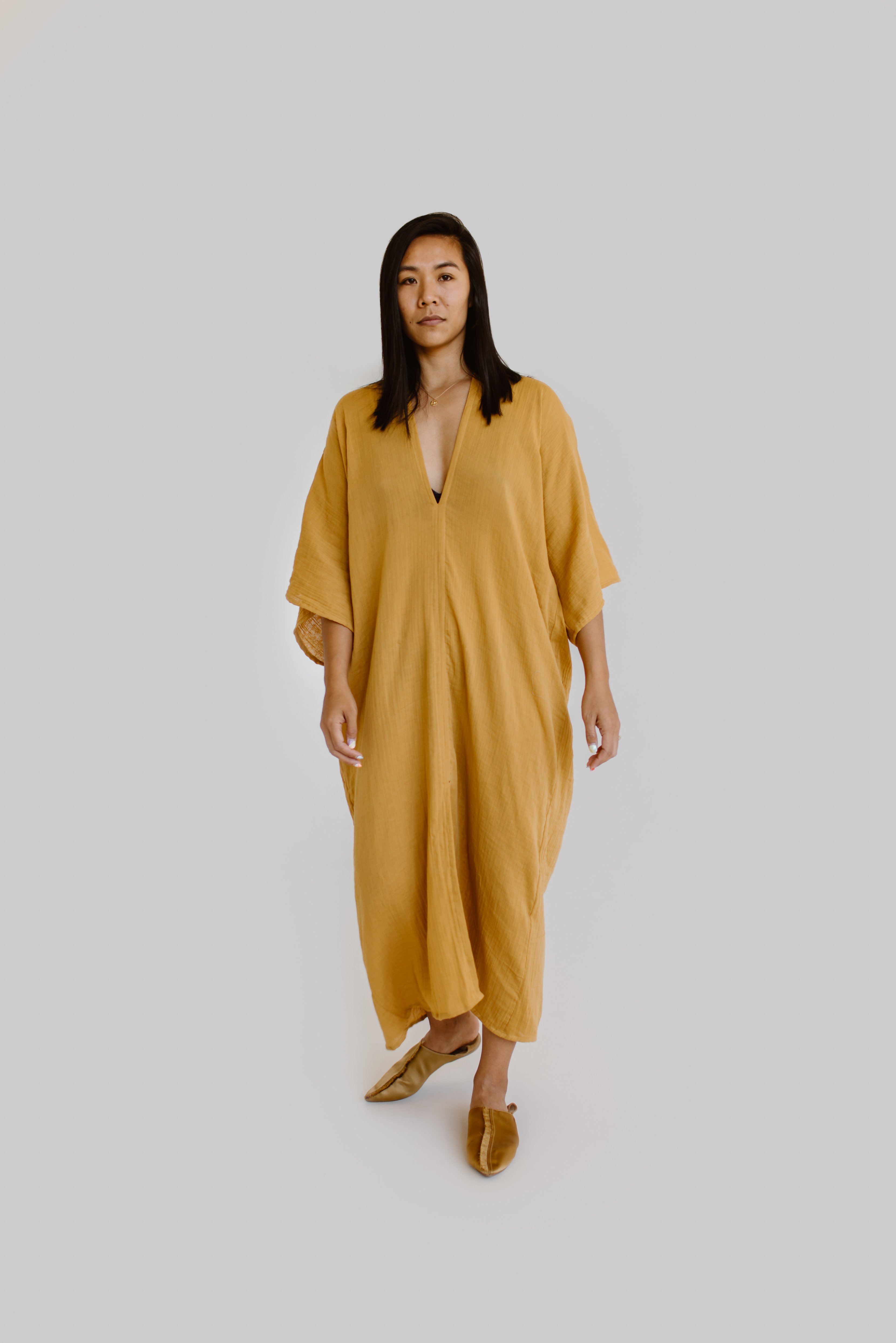M E C L A Nina Dress Saffron Muslin Garmentory