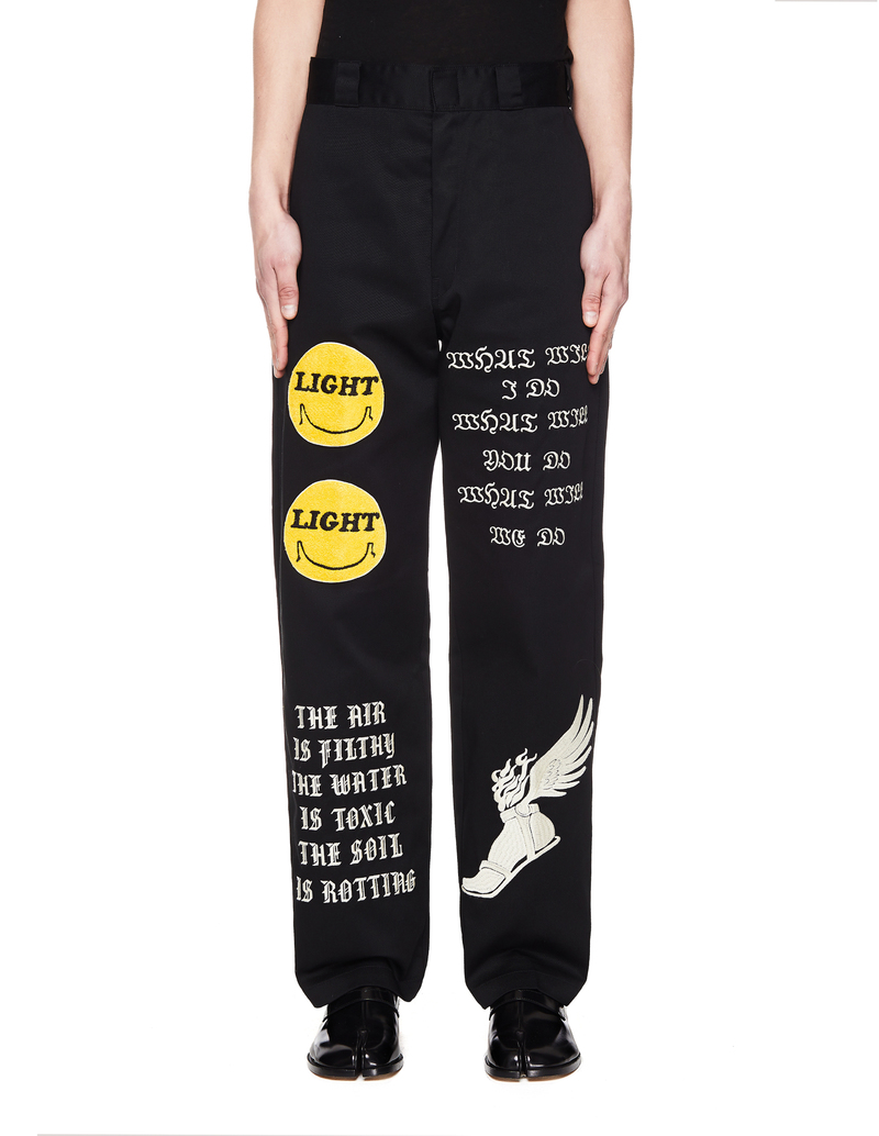 Saint Michael Straight Embroidered Trousers Dickies - Black