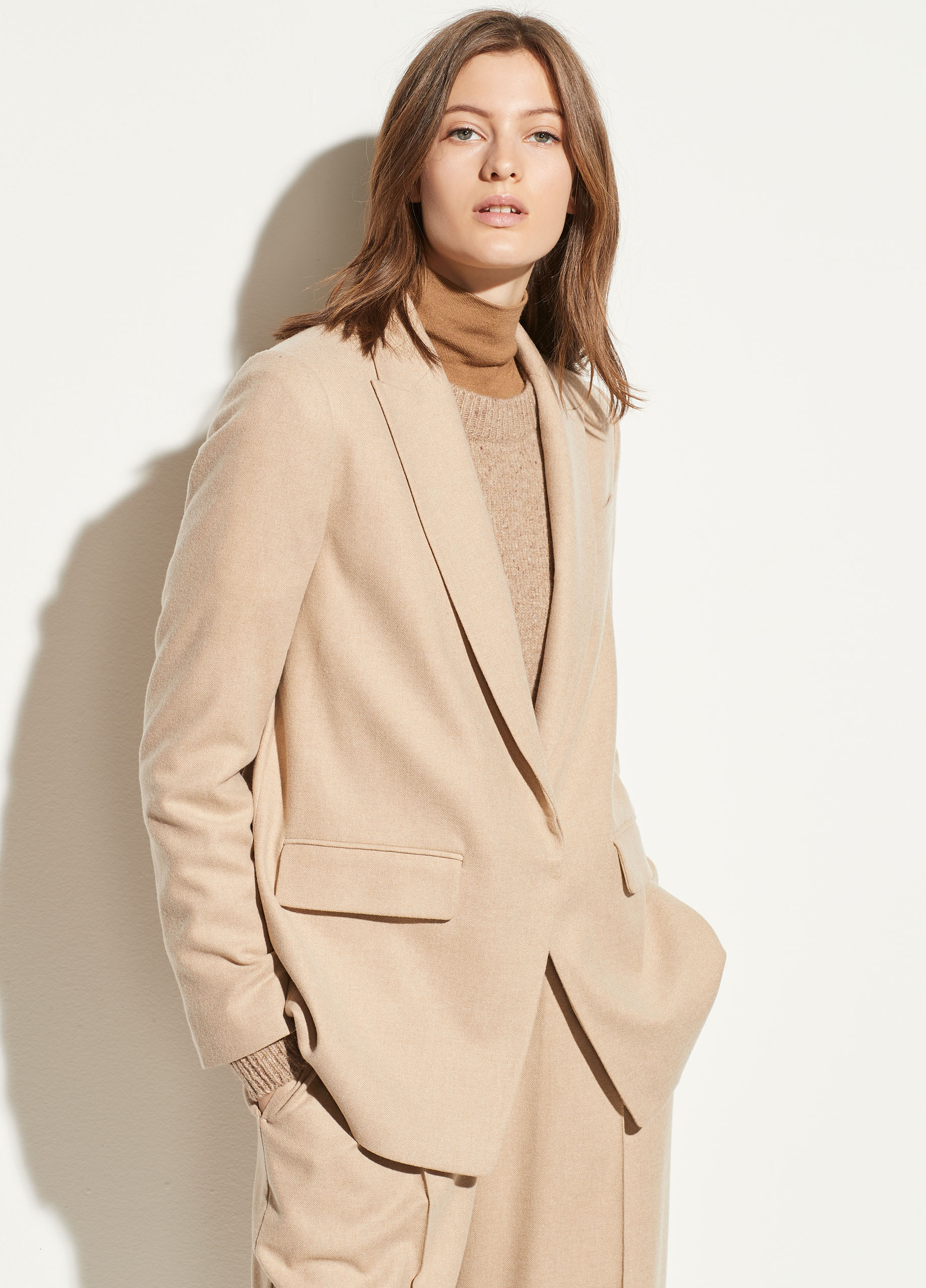 Vince Boyfriend Flannel Blazer H Oatmeal Garmentory