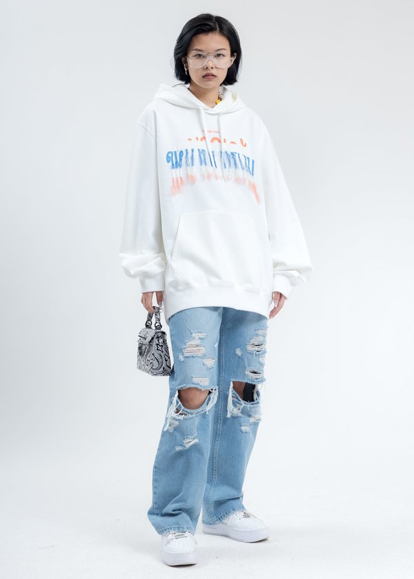 doublet THANK YOU FRINGE  HOODIE タグ付き新品 Doublet Thank You Fringe Embroidered Hoodie In Black | ModeSens