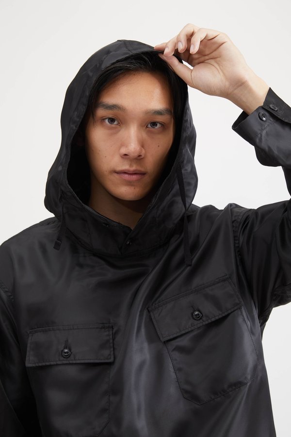 Engineered Garments CAGOULE SHIRT IN POLYESTER PILOT TWILL - BLACK
