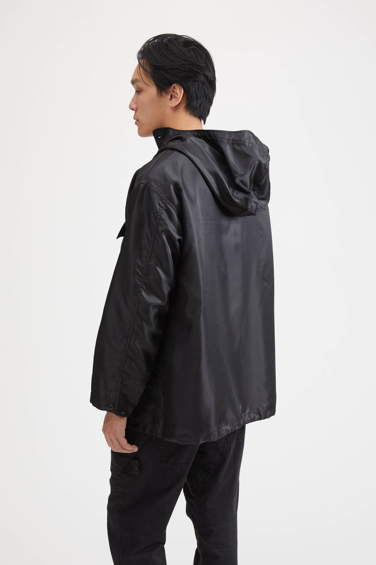 Engineered Garments CAGOULE SHIRT IN POLYESTER PILOT TWILL - BLACK