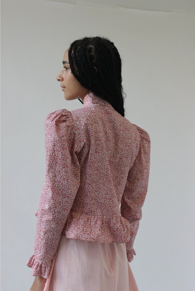 BATSHEVA Grace Blouse Burgundy Floral Garmentory