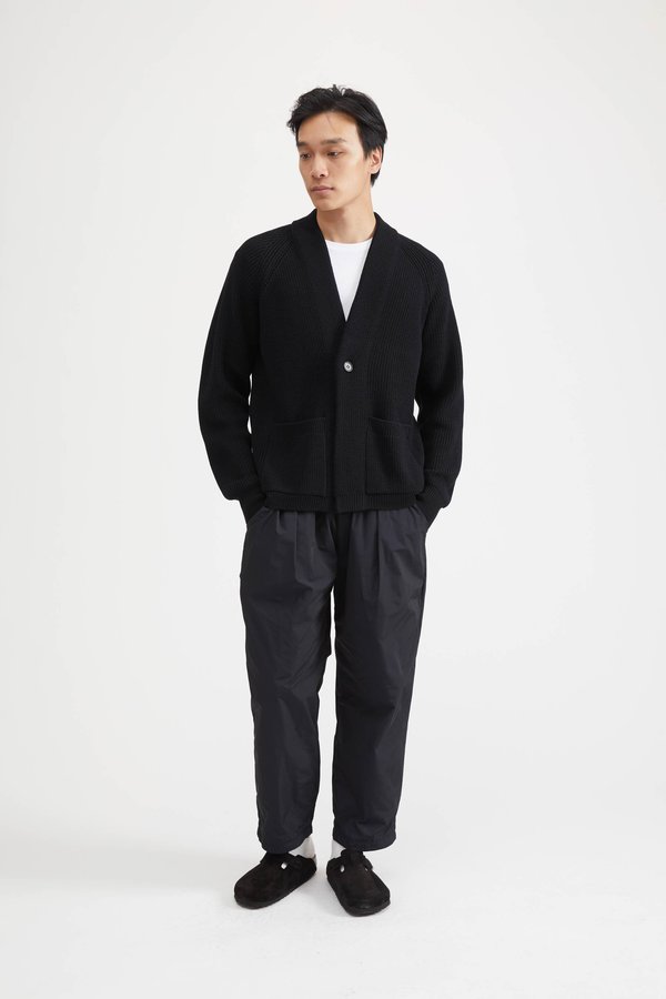 Batoner SIGNATURE WOOL SHAWL COLLAR CARDIGAN - BLACK | Garmentory