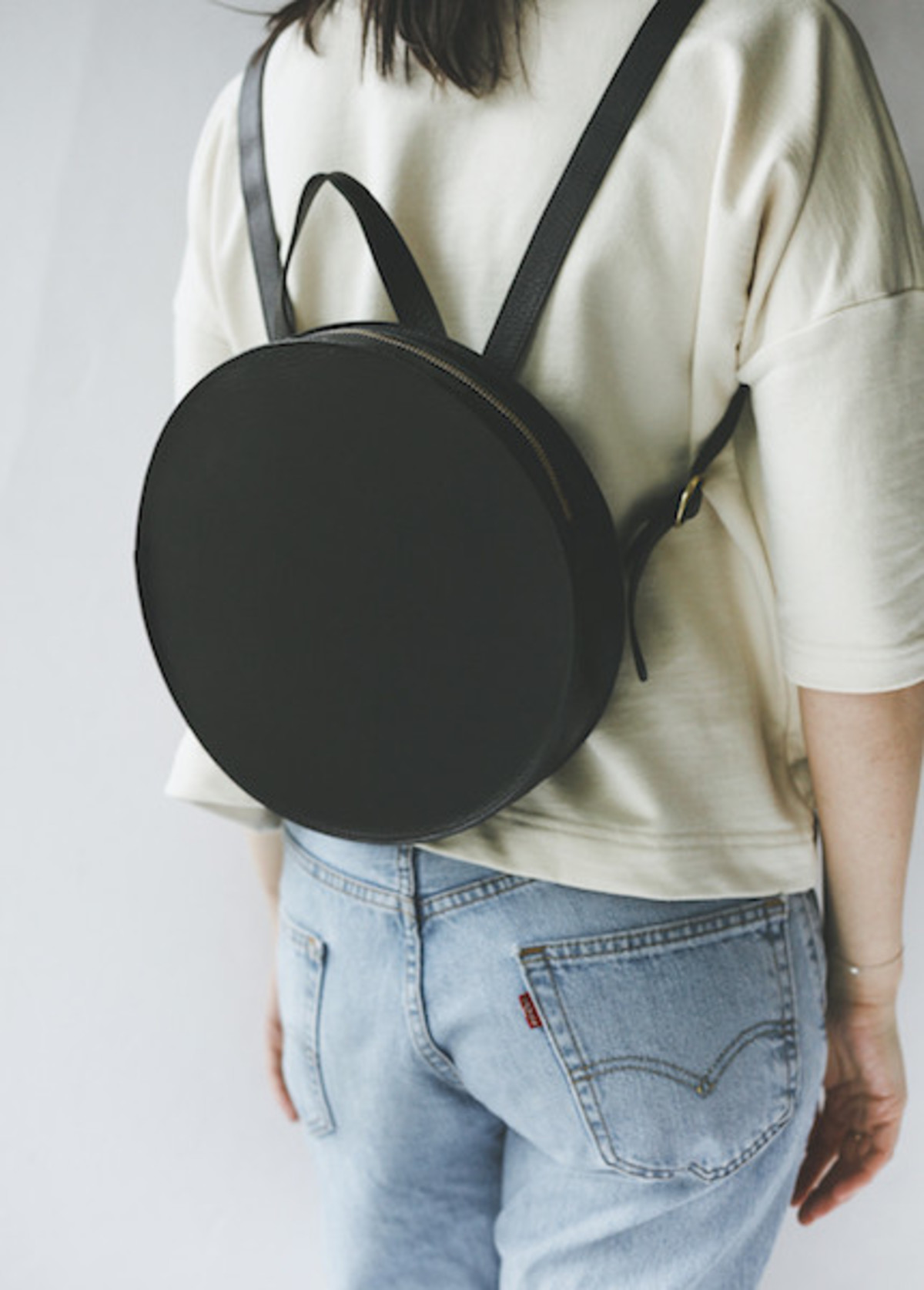 Minor History Black Super Moon Unisex Leather Backpack Excellent Minor History Super Moon Round Backpack in Black | Garmentory main image 2