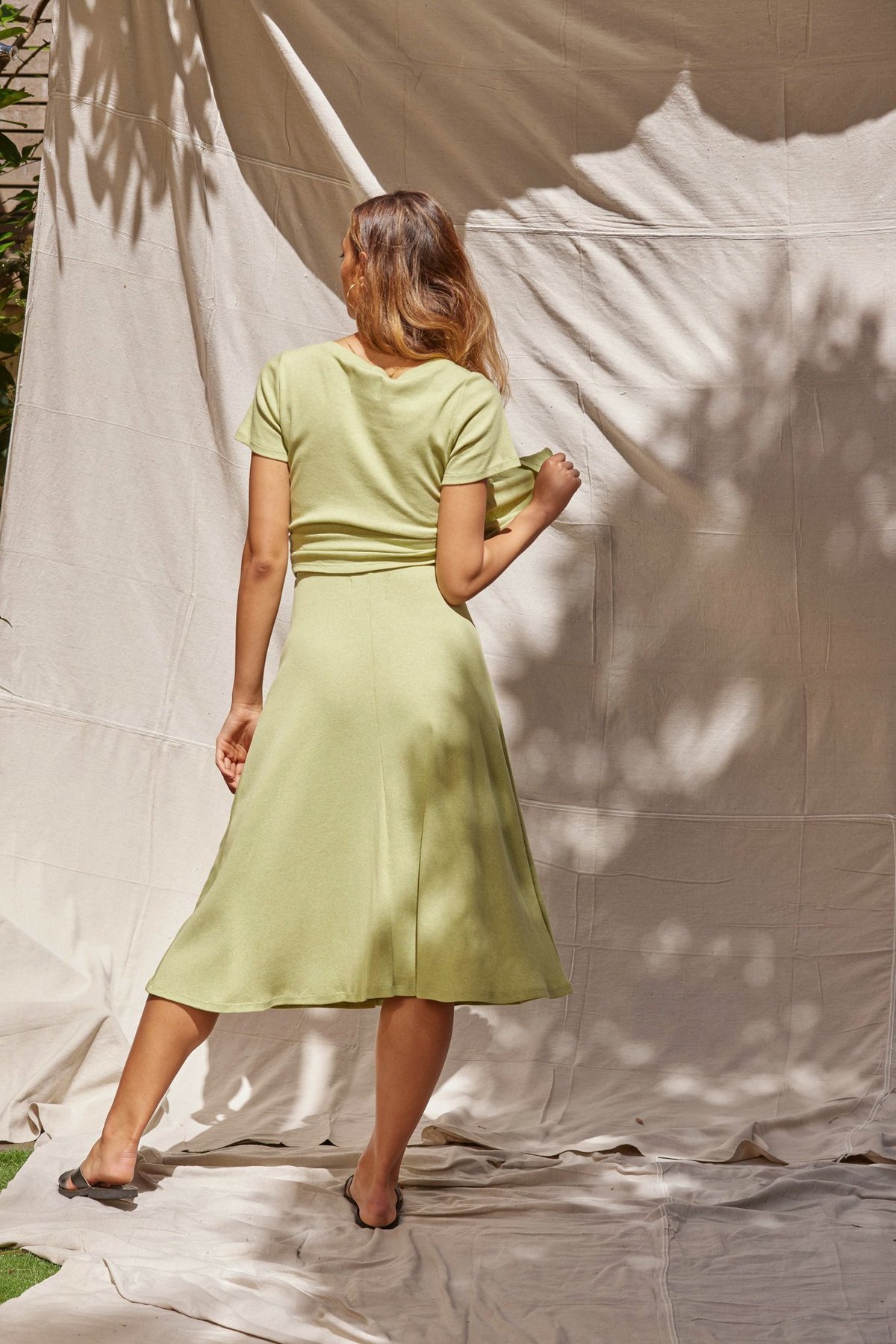 Lois Hazel Rib Skirt - Pistachio - Image 2 of 8