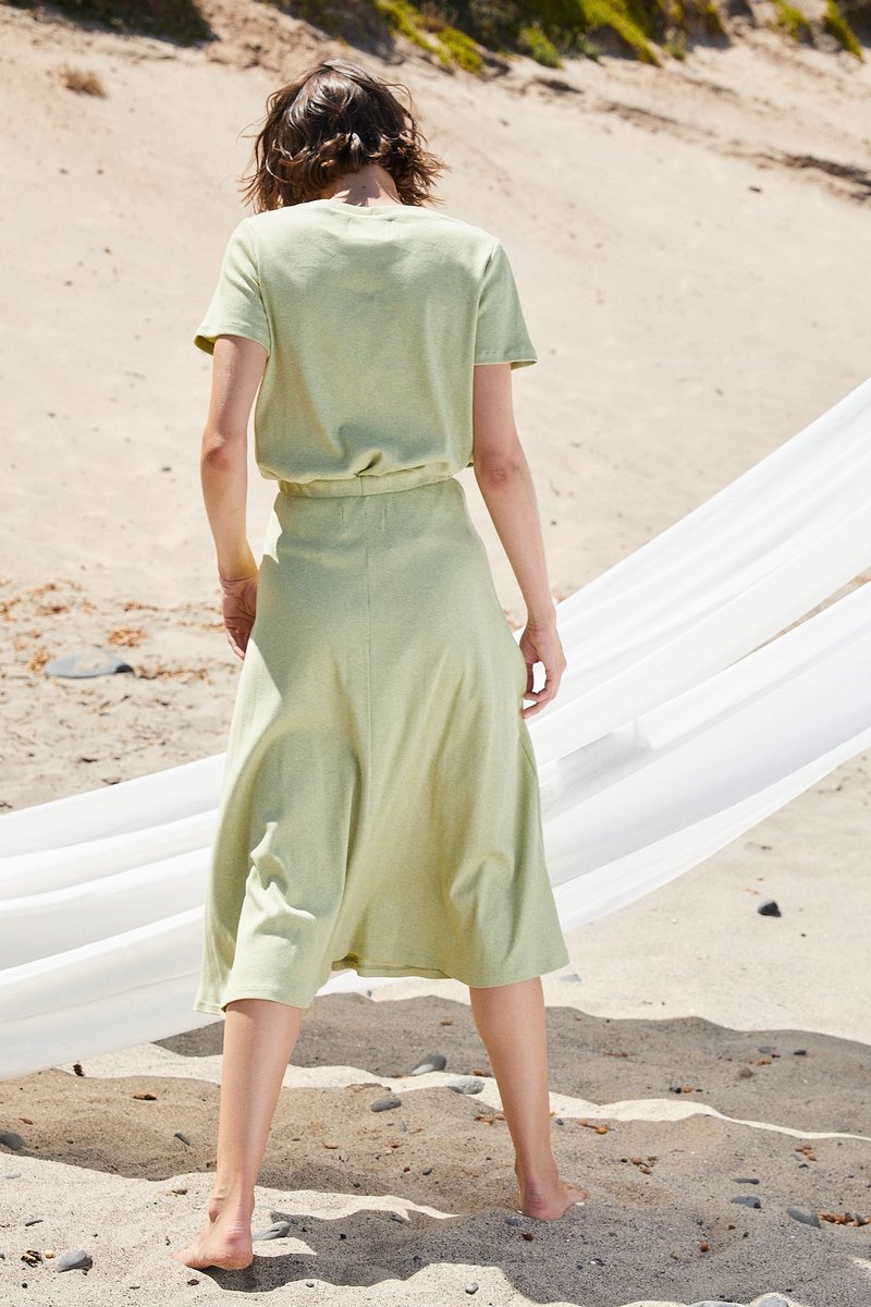 Lois Hazel Rib Skirt - Pistachio