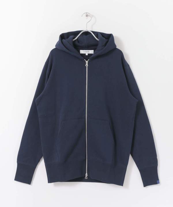 Freemans Sporting Club x LOOPWHEELER ZIP HOODIE SWEATER - NAVY 