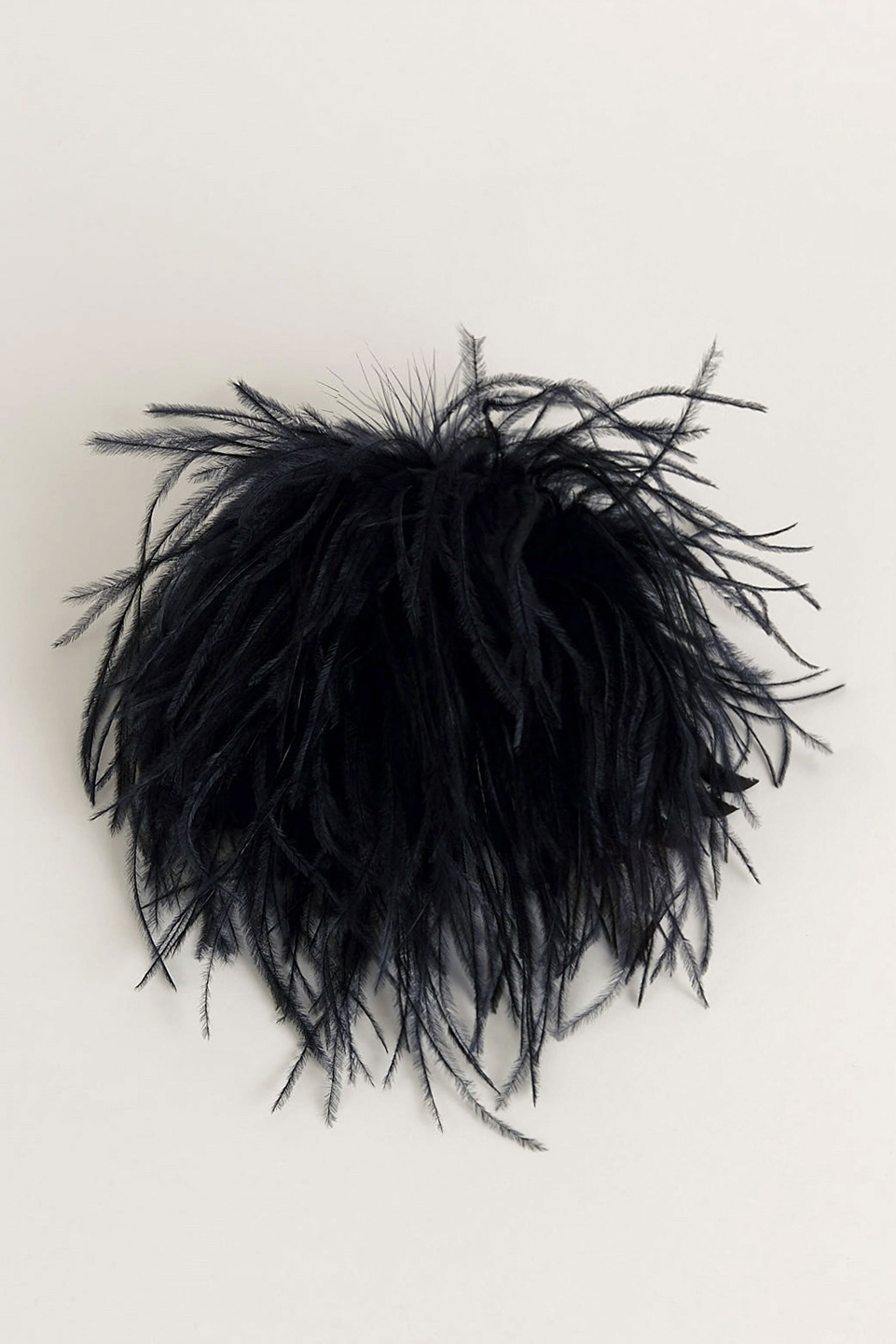 INDRESS Ostrich Feather Brooch Hairpiece - Midnight Blue | Garmentory