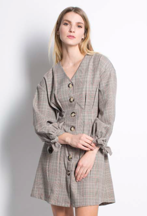 Six Crisp Days Moska Dress - Grey Plaid Six Crisp Days Moska Dress - Grey Plaid