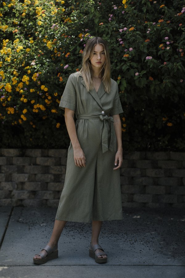 Six Crisp Days Piets Jumpsuit - Olive Six Crisp Days Piets Jumpsuit - Olive