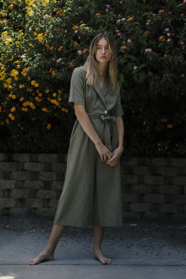 Six Crisp Days Piets Jumpsuit - Olive Six Crisp Days Piets Jumpsuit - Olive