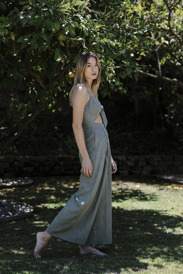 Six Crisp Days Thithi Jumpsuit - Olive Six Crisp Days Thithi Jumpsuit - Olive