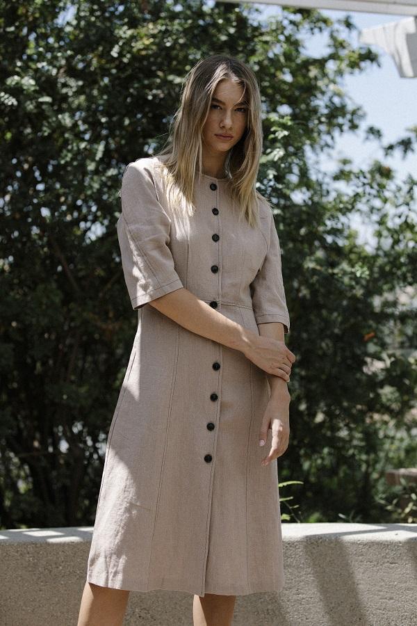 Six Crisp Days Valery Dress - tan Six Crisp Days Valery Dress - tan
