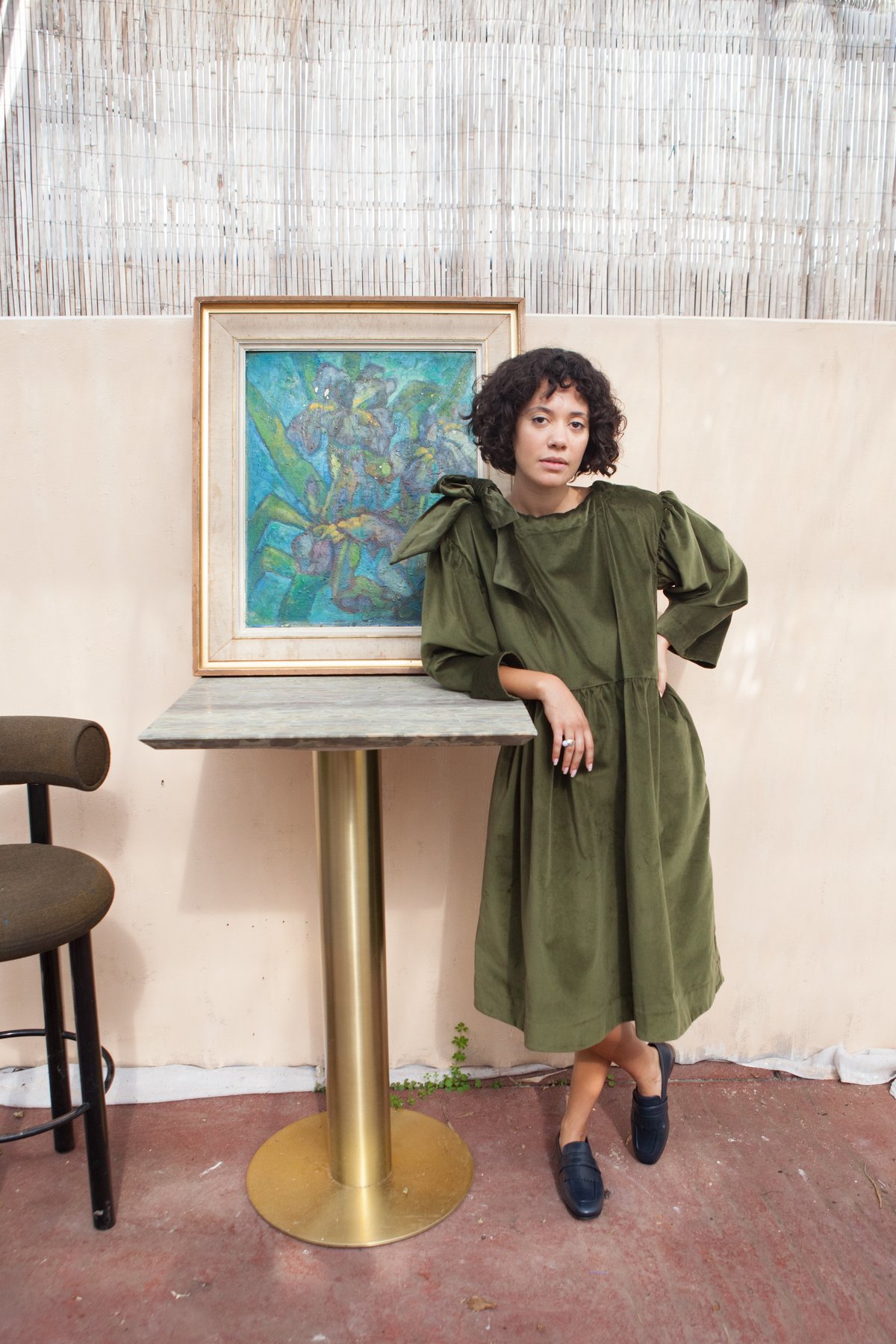 Cawley Mary Velvet Dress - Moss Green | Garmentory