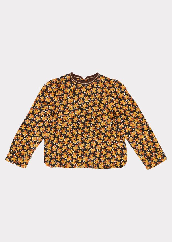 Kids Caramel Osprey Blouse - Black Leaf Print Kids Caramel Osprey Blouse - Black Leaf Print
