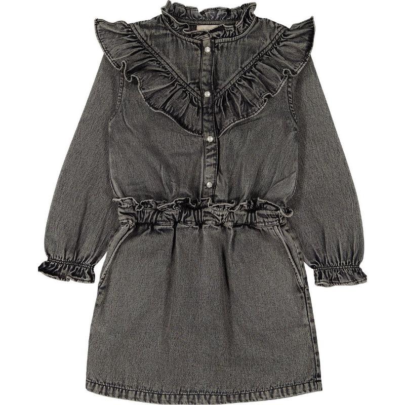 louis louise denim dress Kids Louis Louise Folk Dress - Washed Denim Grey
