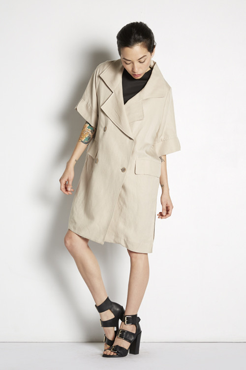 Tina Blossom Cropped Sleeve Trench Tina Blossom Cropped Sleeve Trench