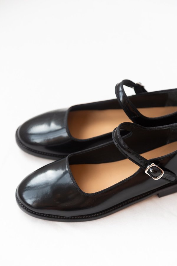 Caron Callahan Welt Ellie Mary Jane - Black Polished Leather Caron Callahan Welt Ellie Mary Jane - Black Polished Leather