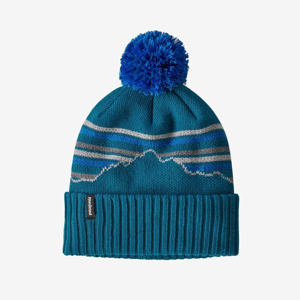 Patagonia Powder Town Beanie - Fitz Roy Retro Stripe Knit/Crater Blue Patagonia Powder Town Beanie - Fitz Roy Retro Stripe Knit/Crater Blue