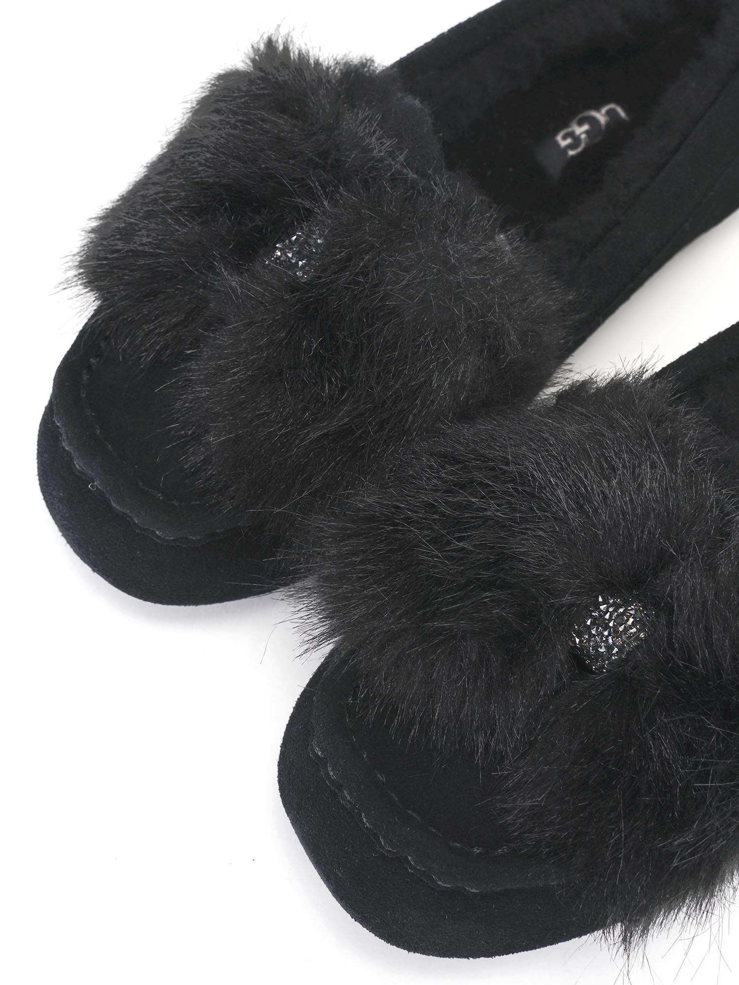 UGG ANSLEY PUFF BOW SLIPPERS BLACK Garmentory